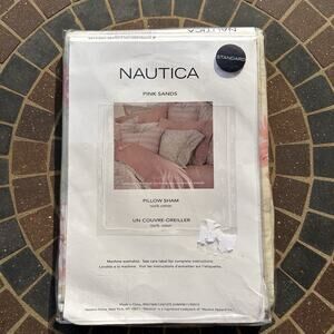 NWT Nautica Pink Sands Standard Pillowcase 100% Cotton